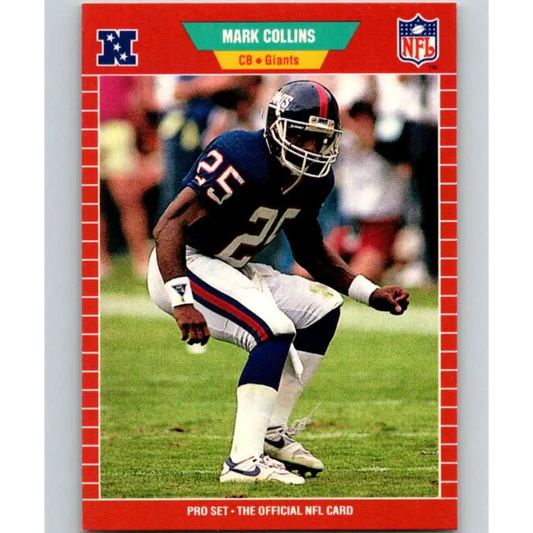 1989 Pro Set #283 Mark Collins NM-MT RC Rookie New York Giants Football Card Image 1