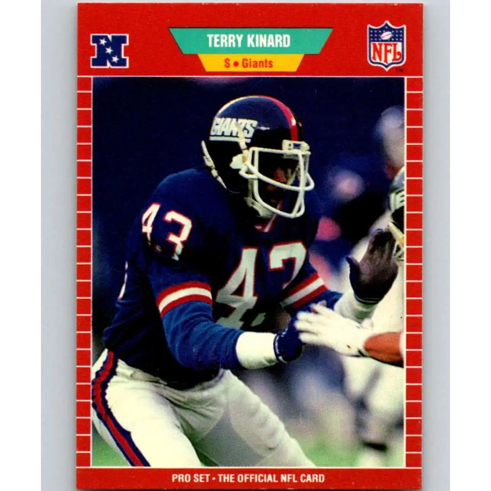 1989 Pro Set #285 Terry Kinard NM-MT New York Giants Football Card Image 1