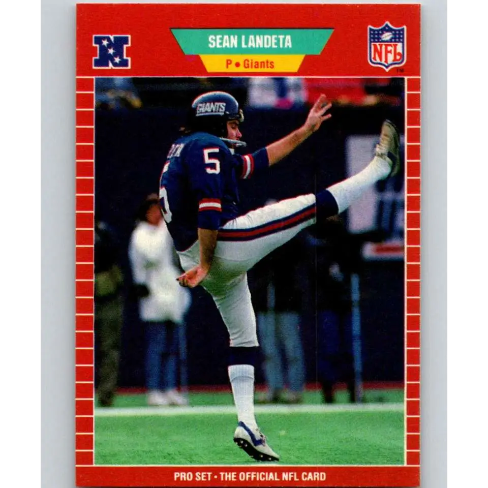 1989 Pro Set #286 Sean Landeta NM-MT New York Giants Football Card Image 1