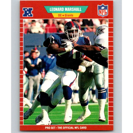 1989 Pro Set #288 Leonard Marshall NM-MT New York Giants Football Card Image 1