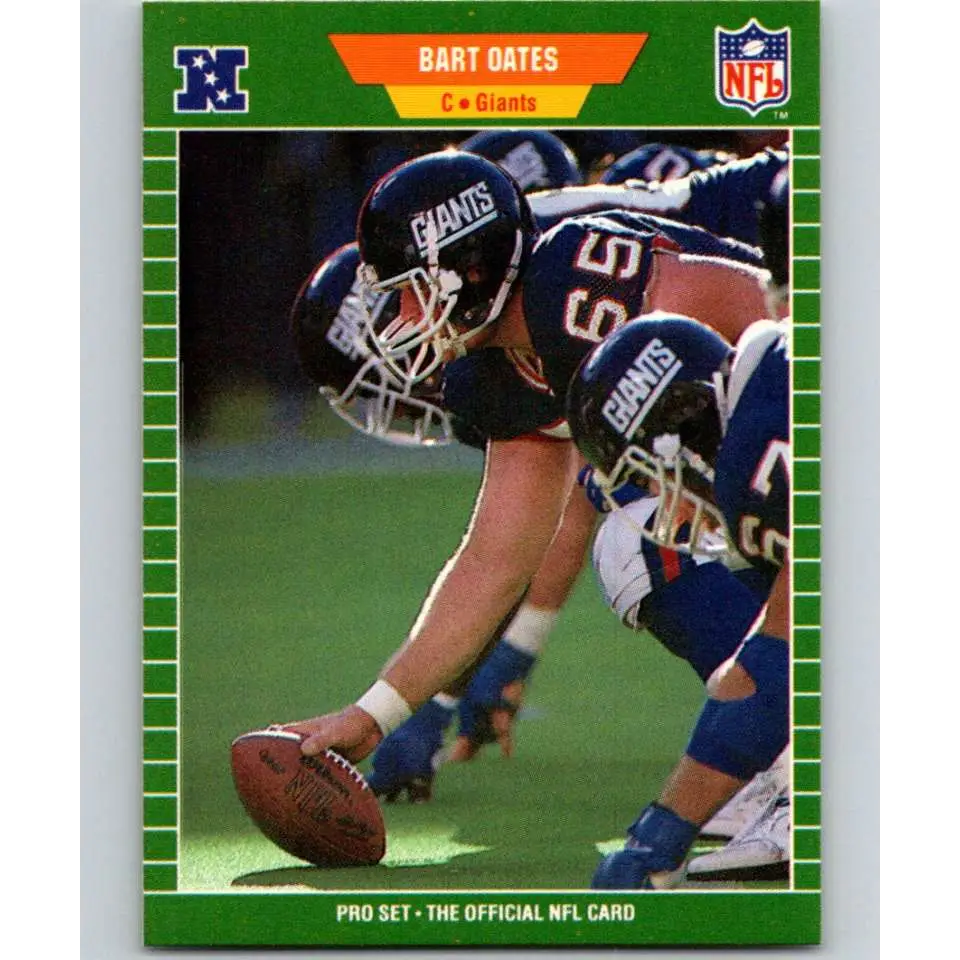 1989 Pro Set #290 Bart Oates NM-MT New York Giants Football Card Image 1