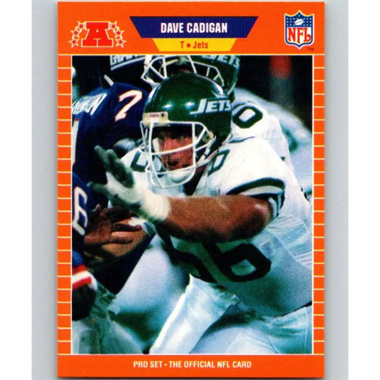 1989 Pro Set #294 Dave Cadigan NM-MT New York Jets Football Card Image 1