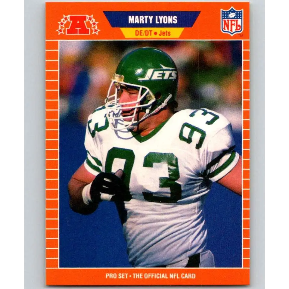 1989 Pro Set #301 Marty Lyons NM-MT New York Jets Football Card Image 1