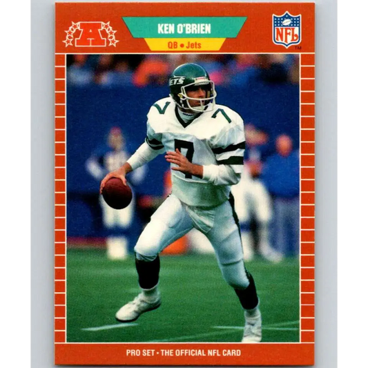 1989 Pro Set #305 Ken O'Brien NM-MT New York Jets Football Card Image 1
