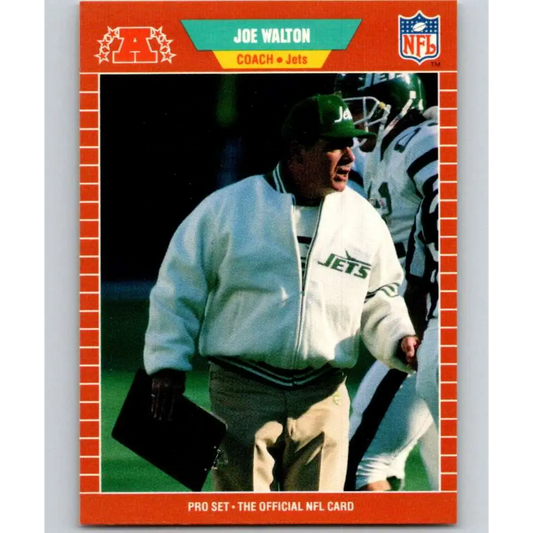 1989 Pro Set #311 Joe Walton CO NM-MT New York Jets Football Card Image 1