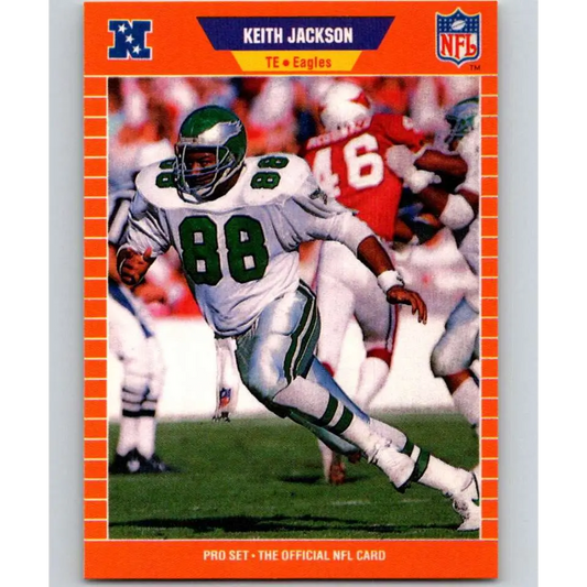 1989 Pro Set #318 Keith Jackson NM-MT RC Rookie Philadelphia Eagles Football Card Image 1