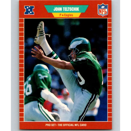 1989 Pro Set #322 John Teltschik NM-MT Philadelphia Eagles Football Card Image 1