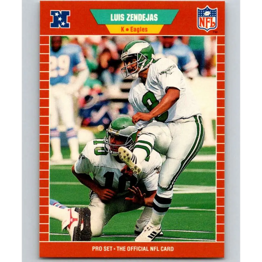 1989 Pro Set #326 Luis Zendejas NM-MT Philadelphia Eagles Football Card Image 1