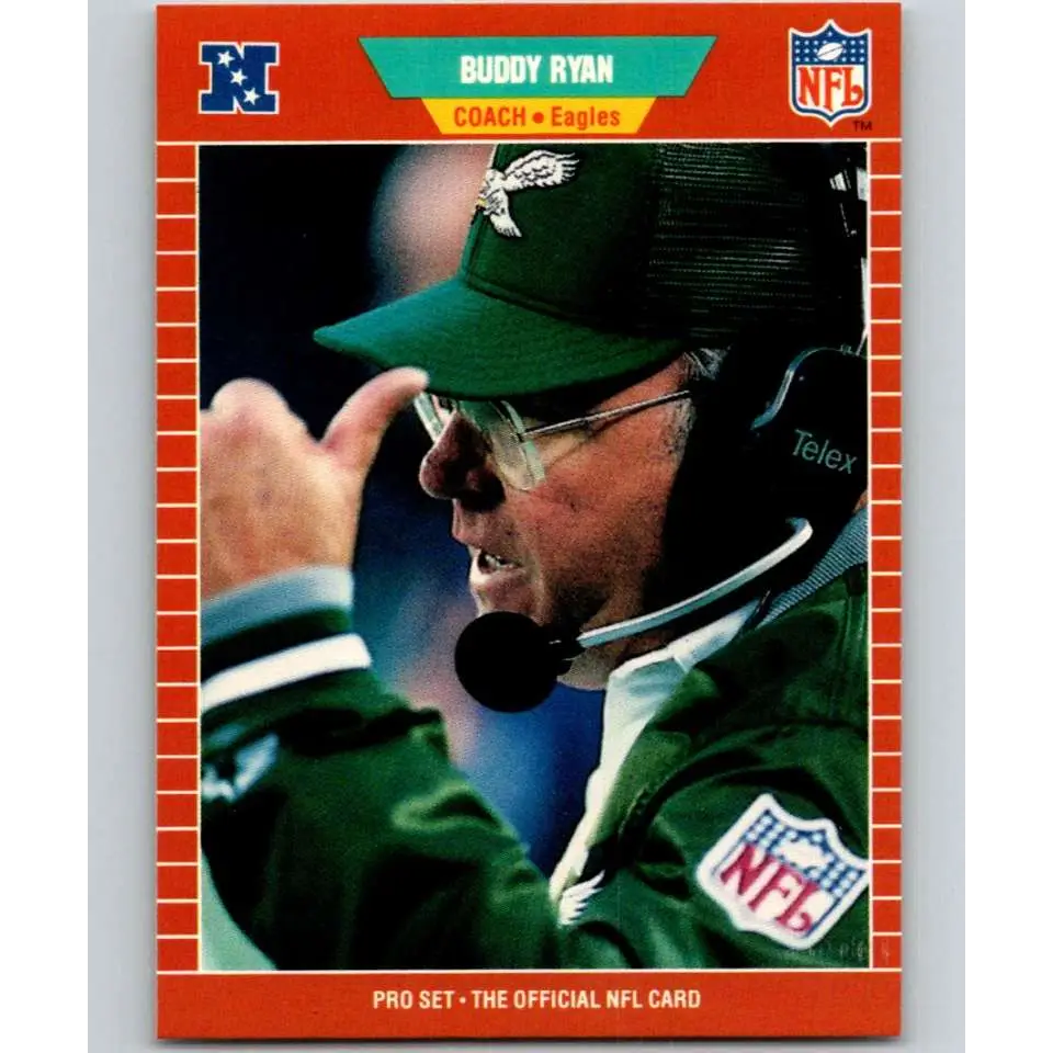 1989 Pro Set #327 Buddy Ryan CO NM-MT Philadelphia Eagles Football Card Image 1