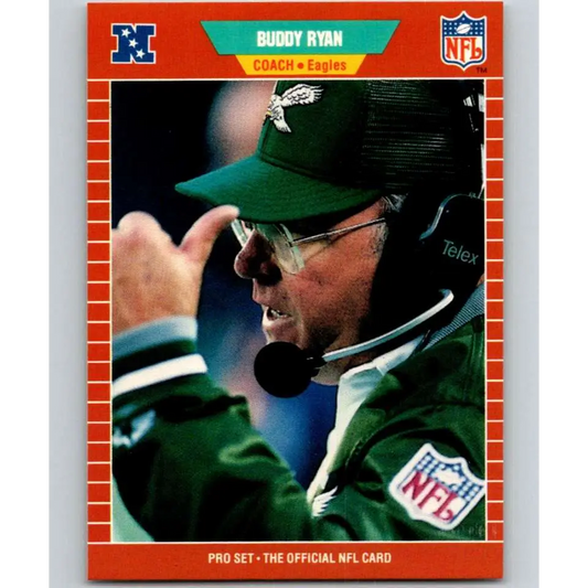 1989 Pro Set #327 Buddy Ryan CO NM-MT Philadelphia Eagles Football Card Image 1