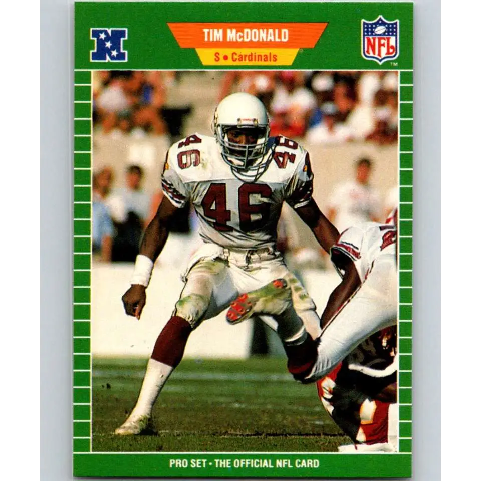 1989 Pro Set #329 Tim McDonald NM-MT RC Rookie Phoenix Cardinals Football Card Image 1
