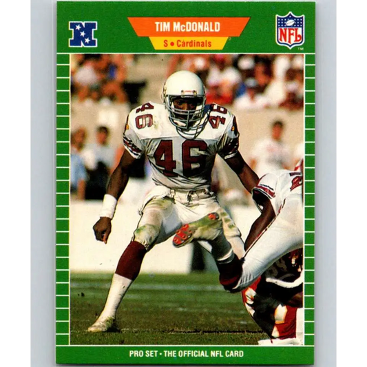 1989 Pro Set #329 Tim McDonald NM-MT RC Rookie Phoenix Cardinals Football Card Image 1