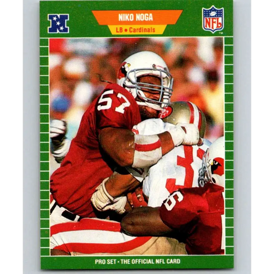 1989 Pro Set #334 Niko Noga NM-MT RC Rookie Phoenix Cardinals Football Card Image 1