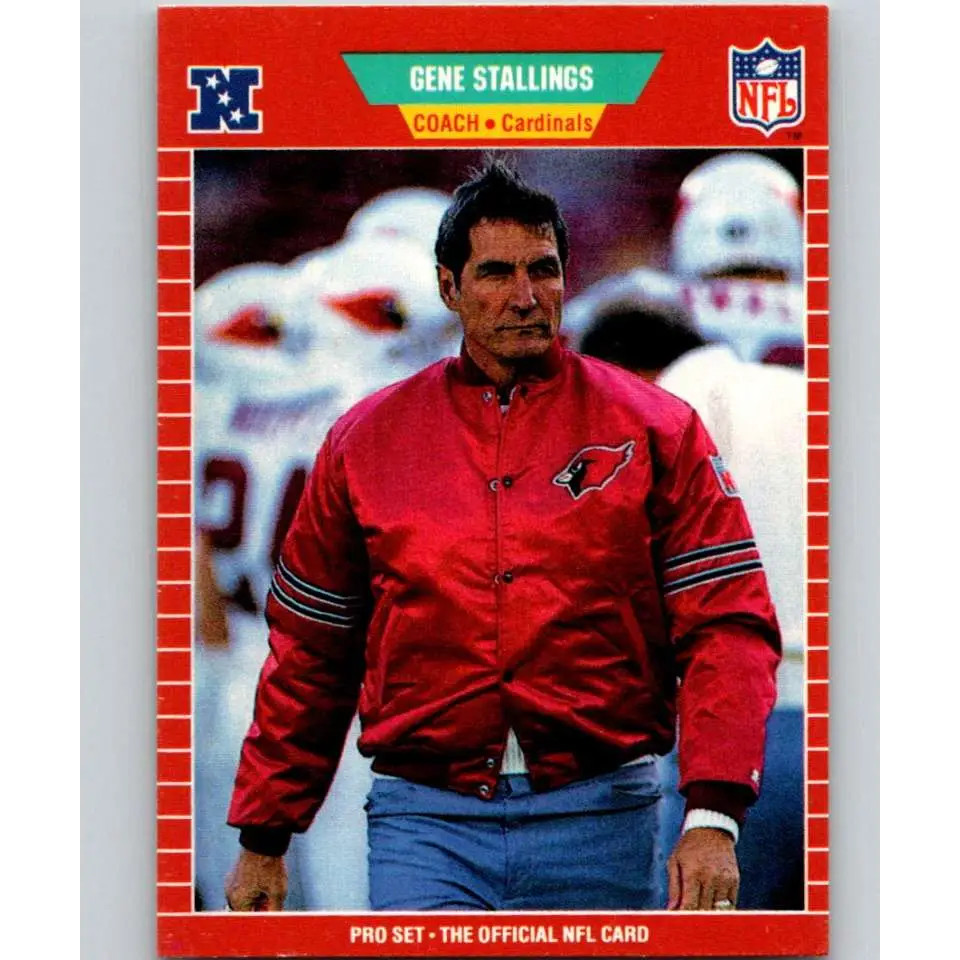 1989 Pro Set #341 Gene Stallings/ NM-MT RC Rookie Phoenix Cardinals Football Card Image 1