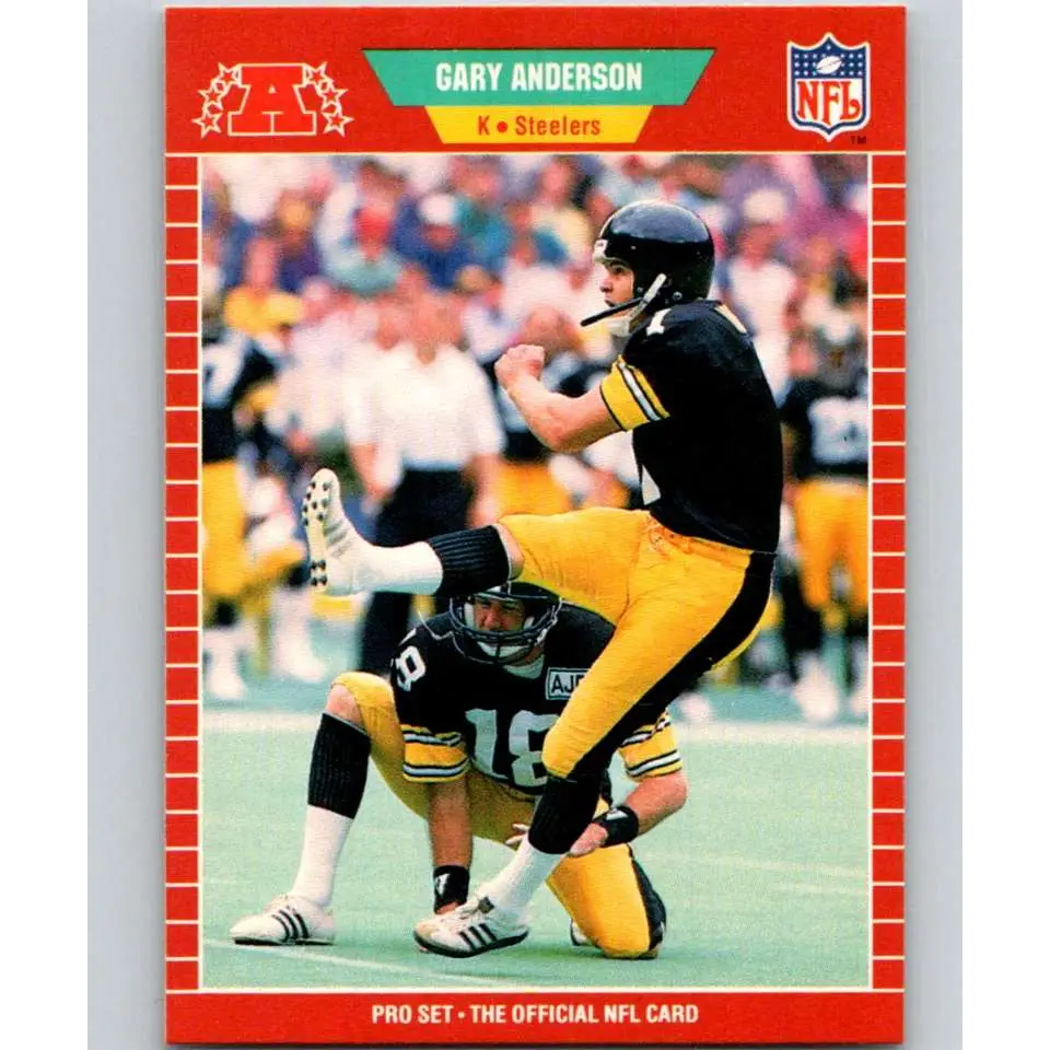 1989 Pro Set #342 Gary Anderson NM-MT Pittsburgh Steelers Football Card Image 1