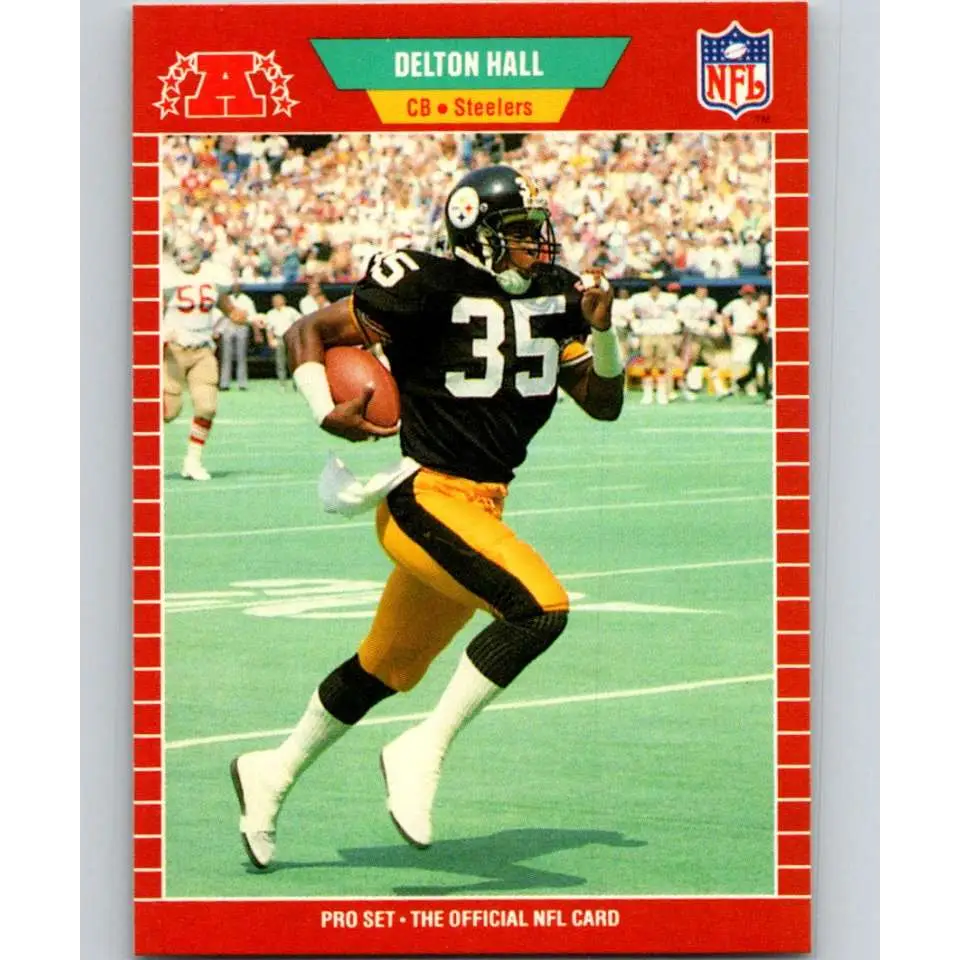 1989 Pro Set #346 Delton Hall NM-MT RC Rookie Pittsburgh Steelers Football Card Image 1