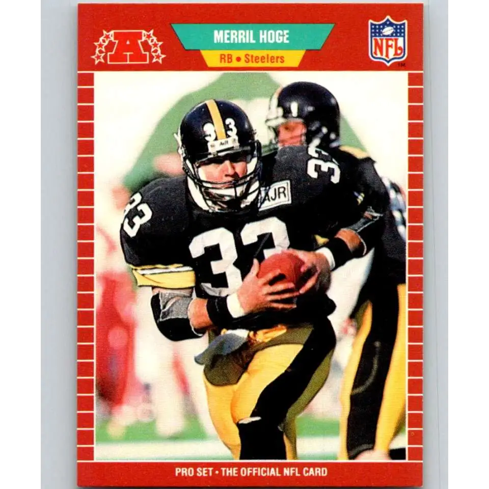 1989 Pro Set #348 Merril Hoge NM-MT RC Rookie Pittsburgh Steelers Football Card Image 1