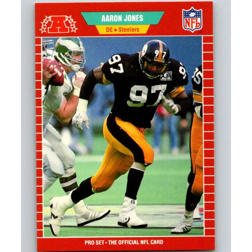 1989 Pro Set #350 Aaron Jones NM-MT RC Rookie Pittsburgh Steelers Football Card Image 1