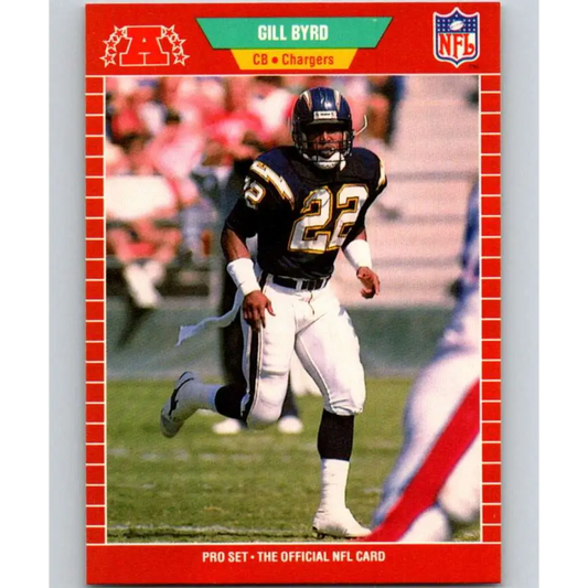 1989 Pro Set #358 Gill Byrd NM-MT San Diego Chargers Football Card Image 1