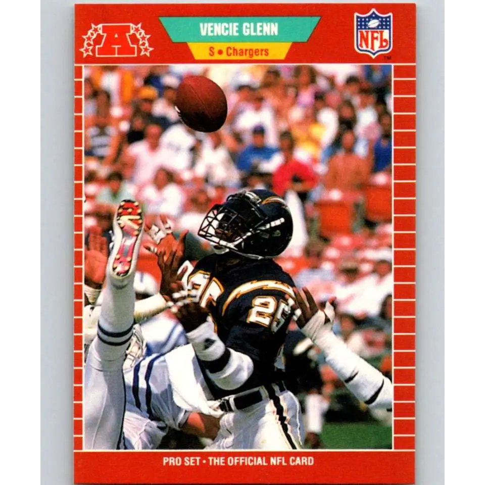 1989 Pro Set #359 Vencie Glenn NM-MT San Diego Chargers Football Card Image 1