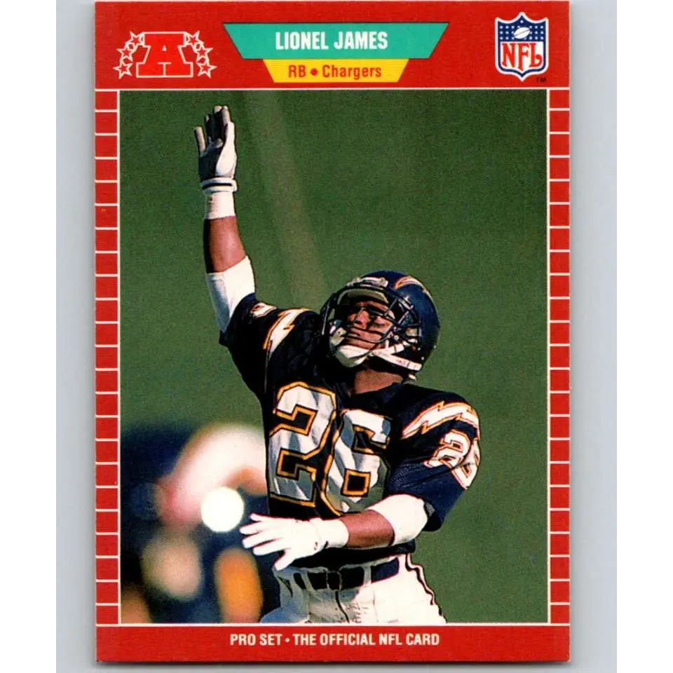 1989 Pro Set #361 Lionel James NM-MT San Diego Chargers Football Card Image 1