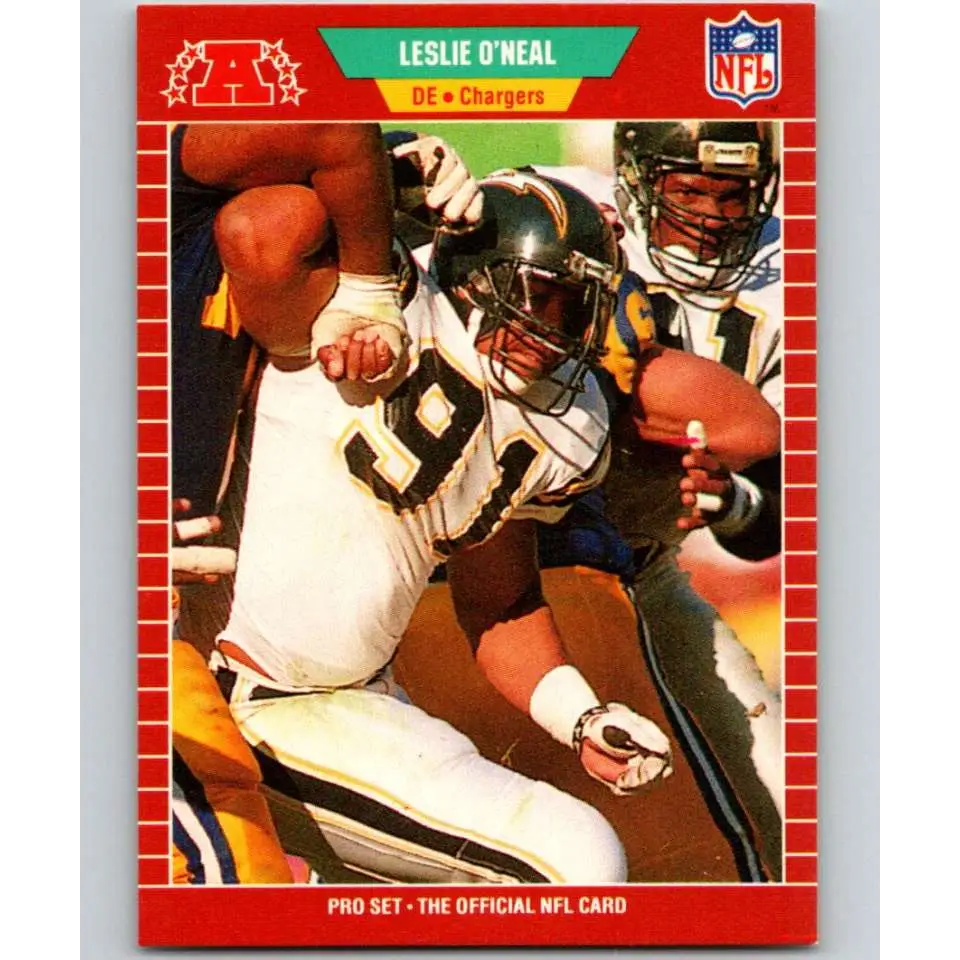 1989 Pro Set #365 Leslie O'Neal NM-MT San Diego Chargers Football Card Image 1