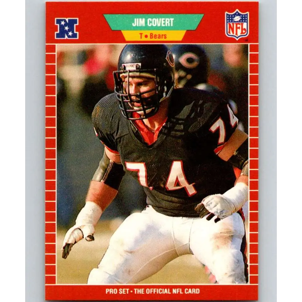 1989 Pro Set #37 Jim Covert NM-MT Chicago Bears Football Card Image 1
