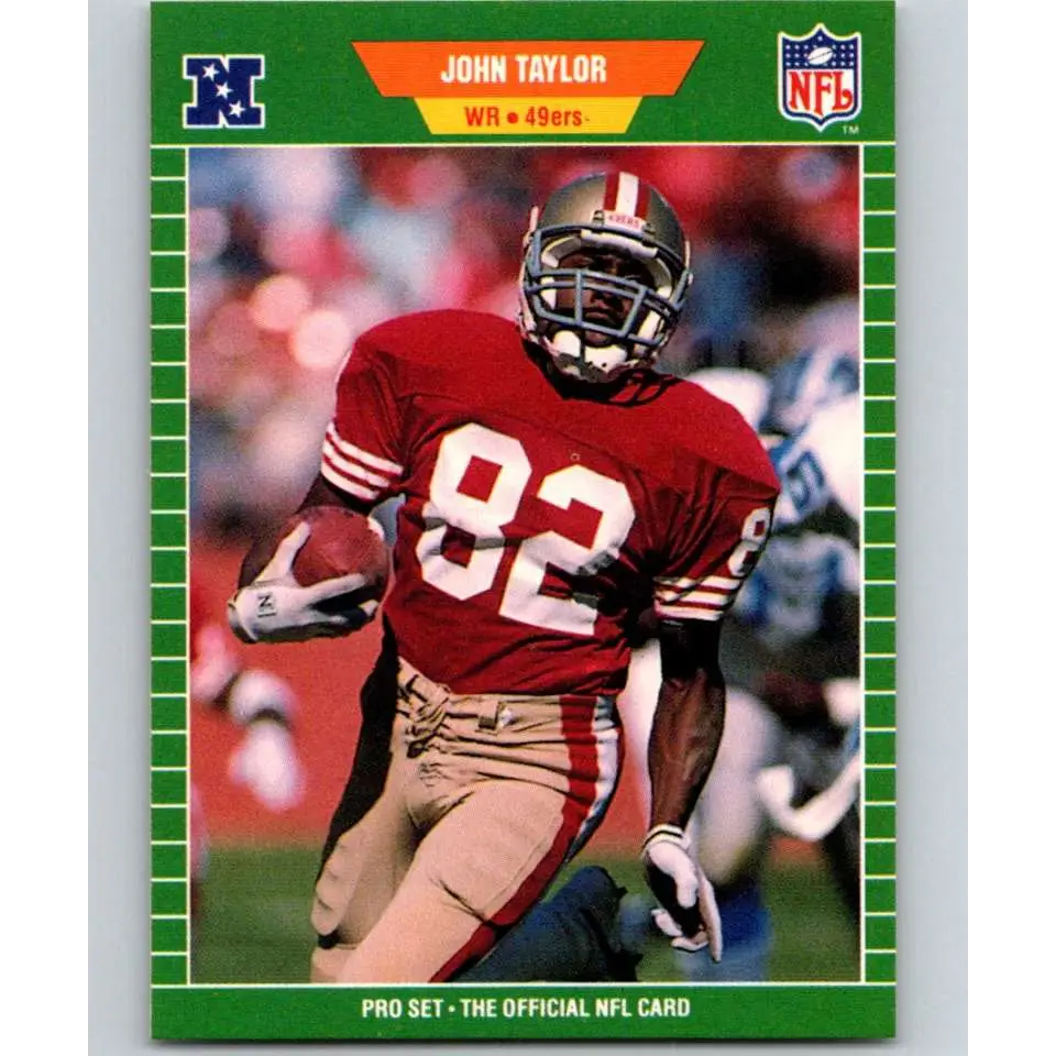 1989 Pro Set #384 John Taylor NM-MT RC Rookie San Francisco 49ers Football Card Image 1