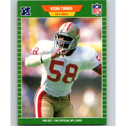 1989 Pro Set #385 Keena Turner NM-MT San Francisco 49ers Football Card Image 1