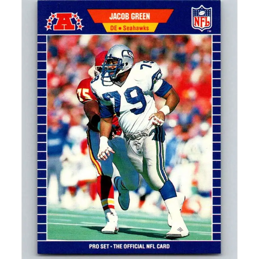 1989 Pro Set #393 Jacob Green NM-MT Seattle Seahawks Football Card Image 1