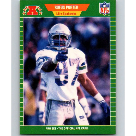 1989 Pro Set #400 Rufus Porter NM-MT RC Rookie Seattle Seahawks Football Card Image 1