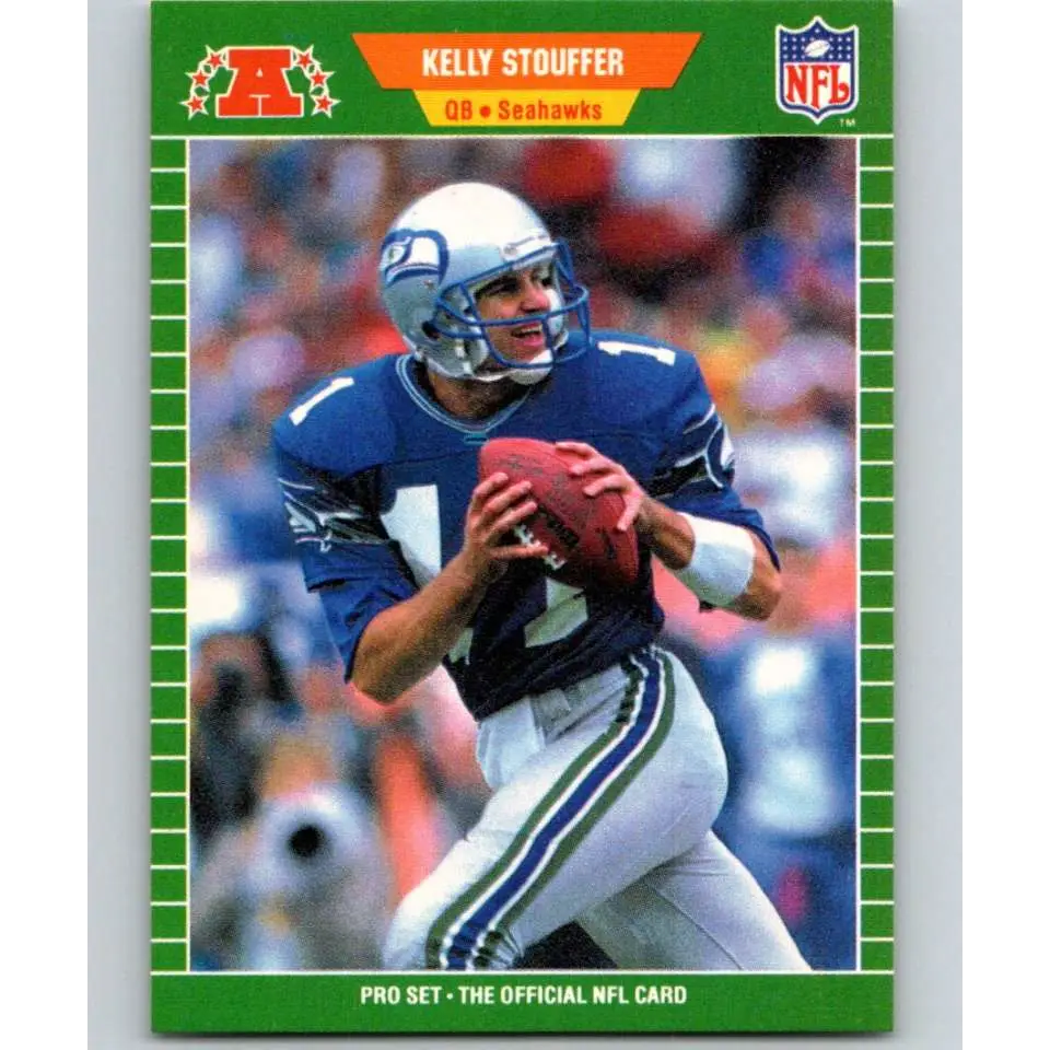 1989 Pro Set #403 Kelly Stouffer NM-MT RC Rookie Seattle Seahawks Football Card Image 1