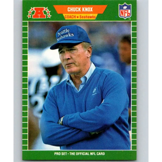 1989 Pro Set #408 Chuck Knox CO NM-MT Seattle Seahawks Football Card Image 1