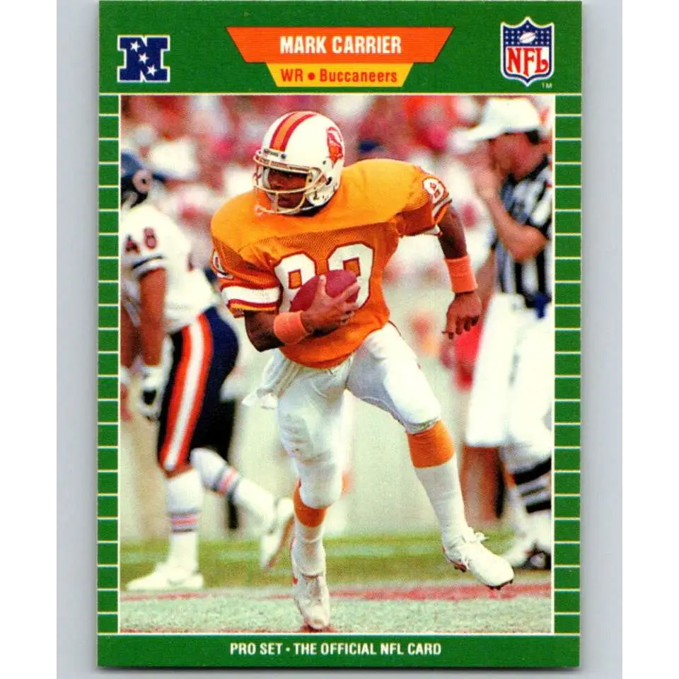 1989 Pro Set #409 Mark Carrier NM-MT RC Rookie Tampa Bay Buccaneers Football Card Image 1