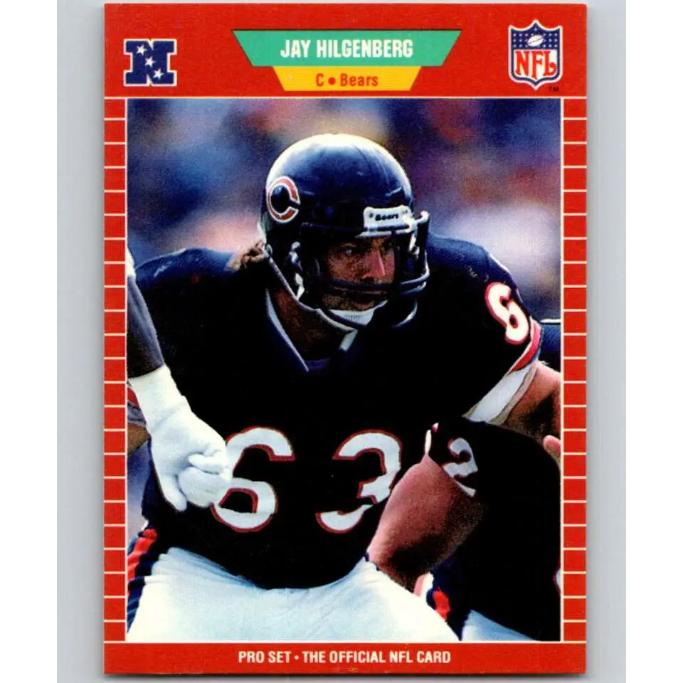 1989 Pro Set #42 Jay Hilgenberg NM-MT Chicago Bears Football Card Image 1