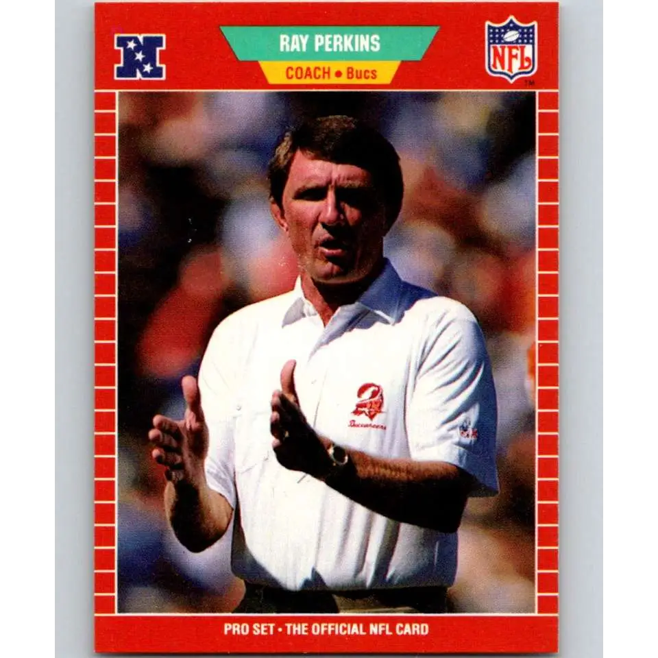 1989 Pro Set #421 Ray Perkins CO NM-MT Tampa Bay Buccaneers Football Card Image 1