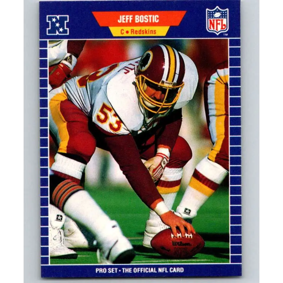 1989 Pro Set #422 Jeff Bostic NM-MT Washington Redskins Football Card Image 1