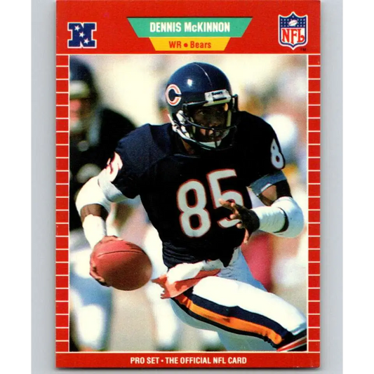1989 Pro Set #43 Dennis McKinnon UER NM-MT Chicago Bears Football Card Image 1