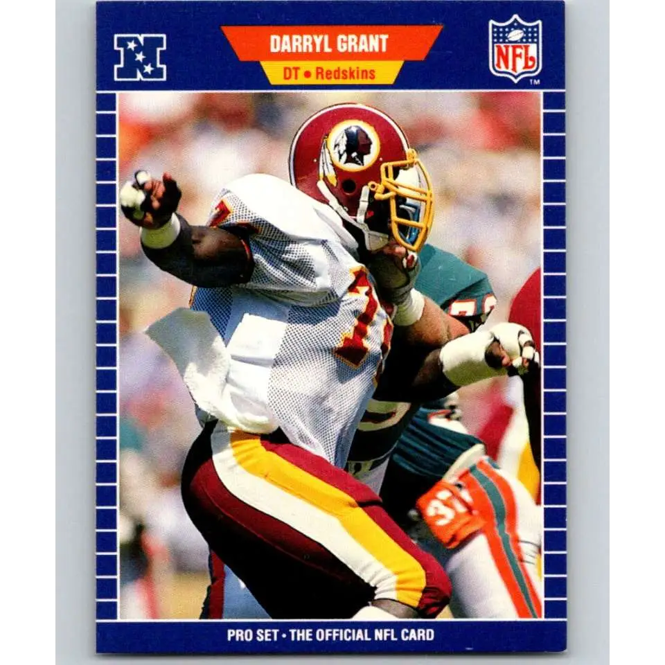 1989 Pro Set #431 Darryl Grant NM-MT Washington Redskins Football Card Image 1