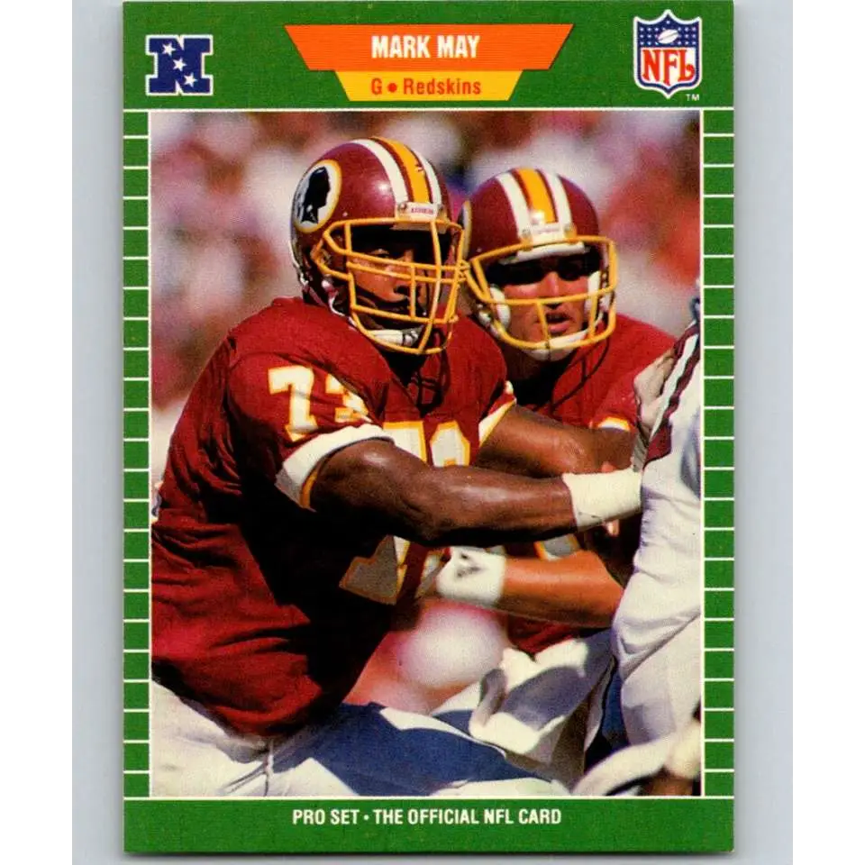 1989 Pro Set #432 Mark May NM-MT RC Rookie Washington Redskins Football Card Image 1