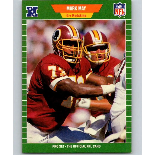 1989 Pro Set #432 Mark May NM-MT RC Rookie Washington Redskins Football Card Image 1