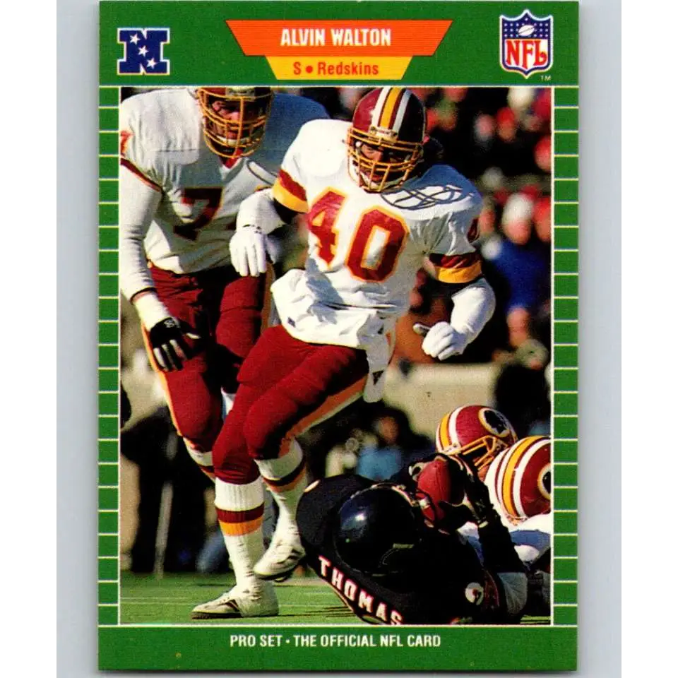 1989 Pro Set #436 Alvin Walton NM-MT RC Rookie Washington Redskins Football Card Image 1