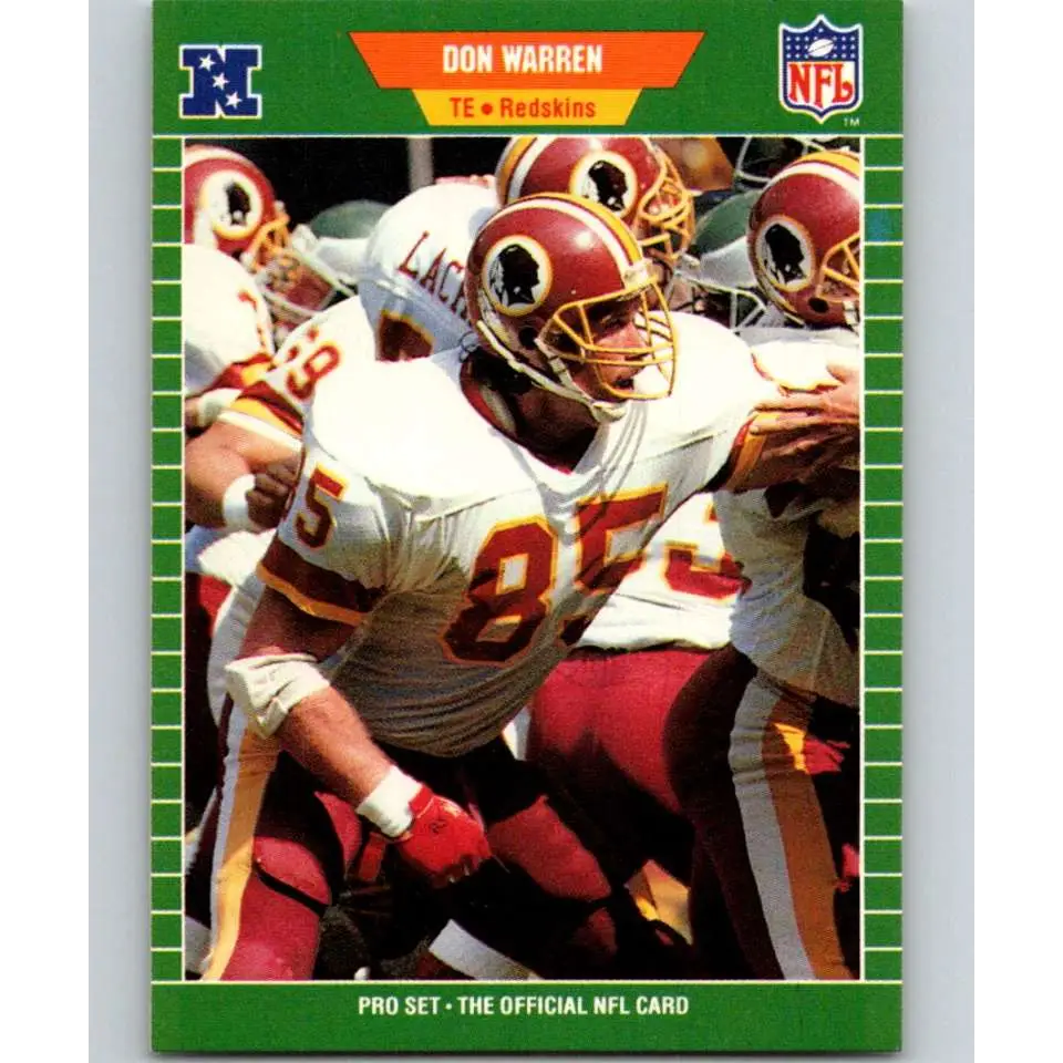 1989 Pro Set #437 Don Warren NM-MT Washington Redskins Football Card Image 1