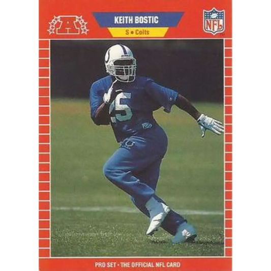 1989 Pro Set #456 Keith Bostic NM-MT Indianapolis Colts Football Card Image 1