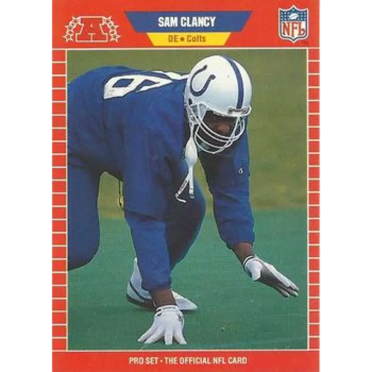 1989 Pro Set #457 Sam Clancy NM-MT RC Rookie Indianapolis Colts Football Card Image 1