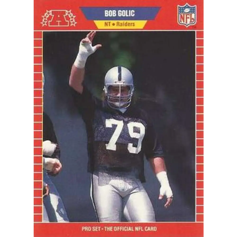 1989 Pro Set #460 Bob Golic NM-MT Los Angeles Raiders Football Card Image 1