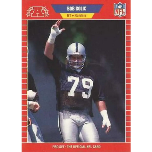 1989 Pro Set #460 Bob Golic NM-MT Los Angeles Raiders Football Card Image 1