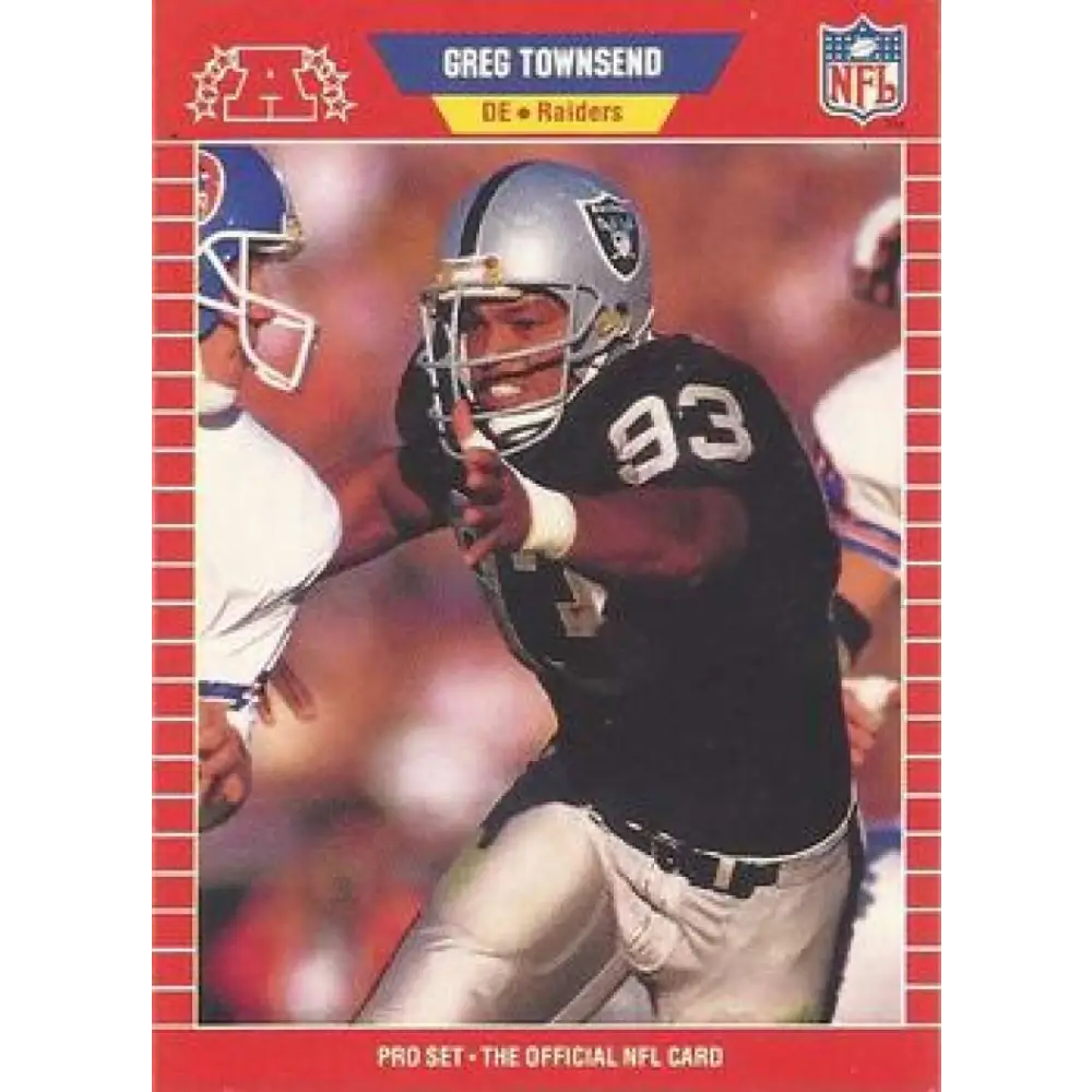 1989 Pro Set #463 Greg Townsend NM-MT Los Angeles Raiders Football Card Image 1
