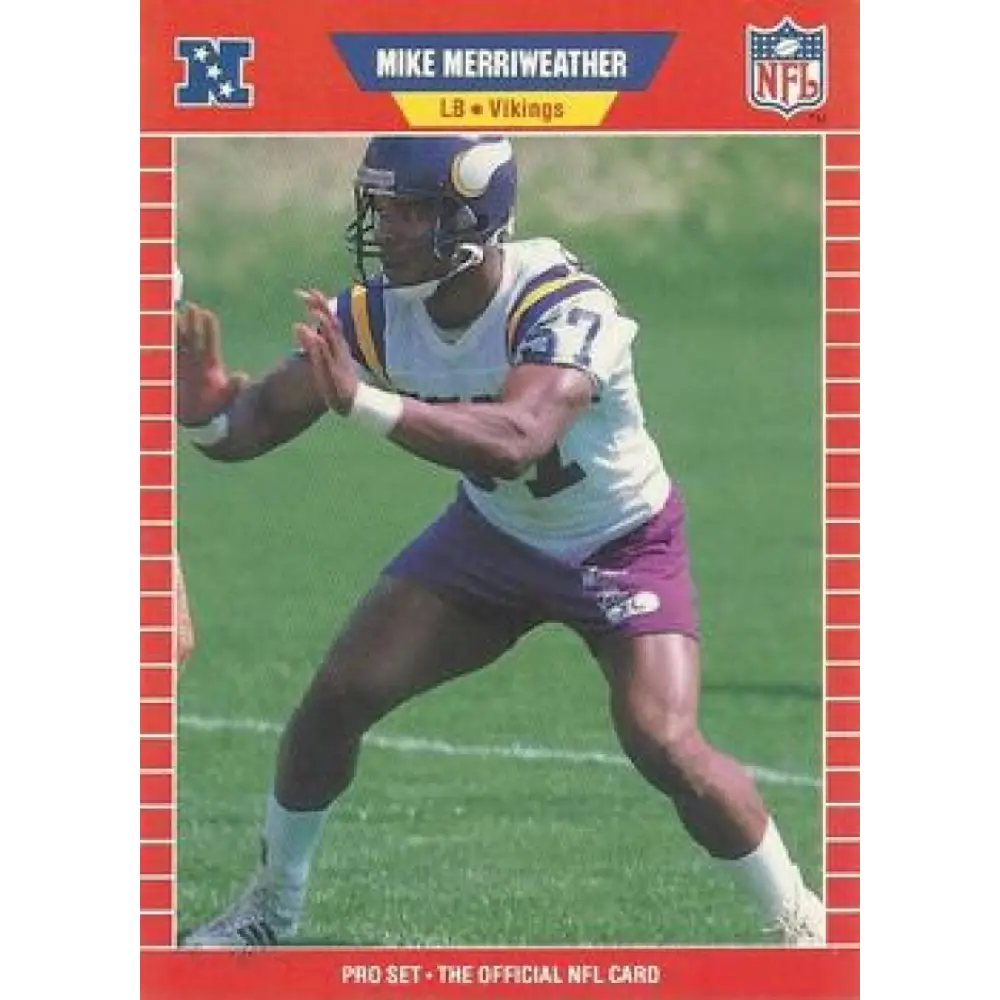 1989 Pro Set #467 Mike Merriweather NM-MT Minnesota Vikings Football Card Image 1