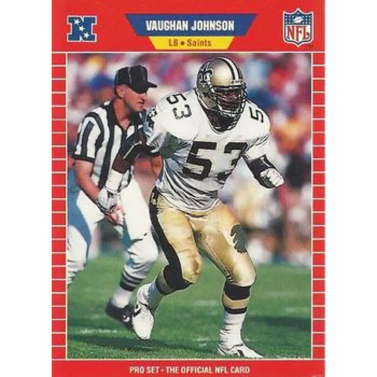 1989 Pro Set #469 Vaughan Johnson NM-MT RC Rookie New Orleans Saints Football Card Image 1